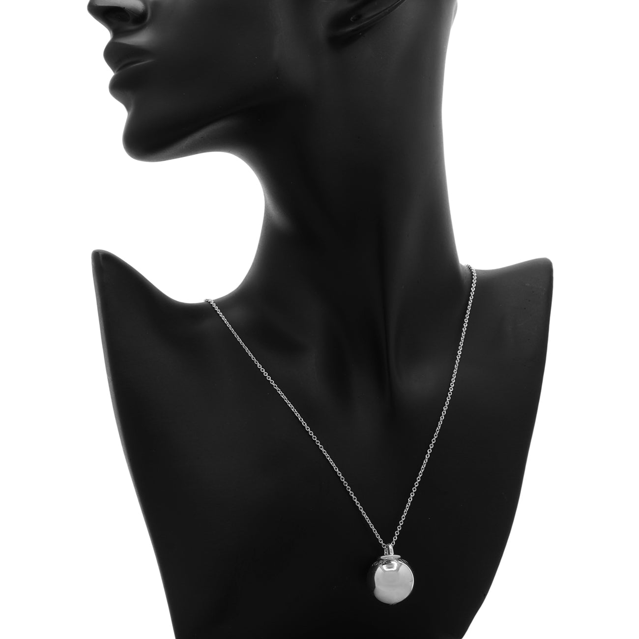 Exclusive Tiffany & Co. Sterling Silver HardWear Ball Pendant Necklace — Detail View