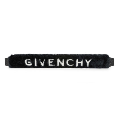 Exclusive Givenchy Black Faux Fur Logo Strap Cover — Front View