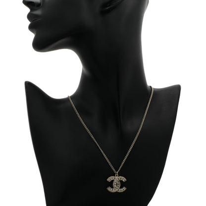 Exclusive Chanel Gold Crystal CC Pendant Necklace — Top View