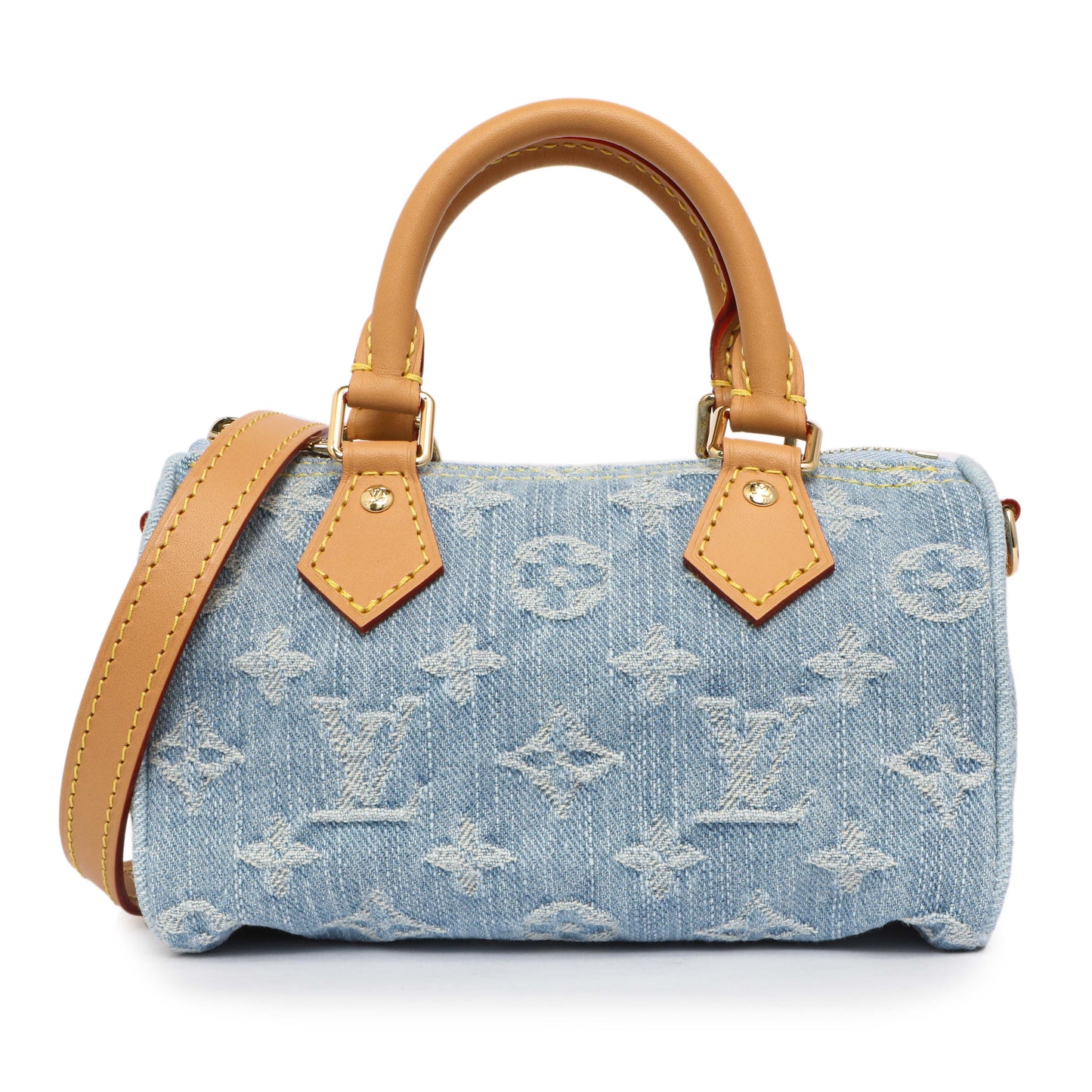 Exclusive Louis Vuitton Monogram Denim Nano Speedy — Front View