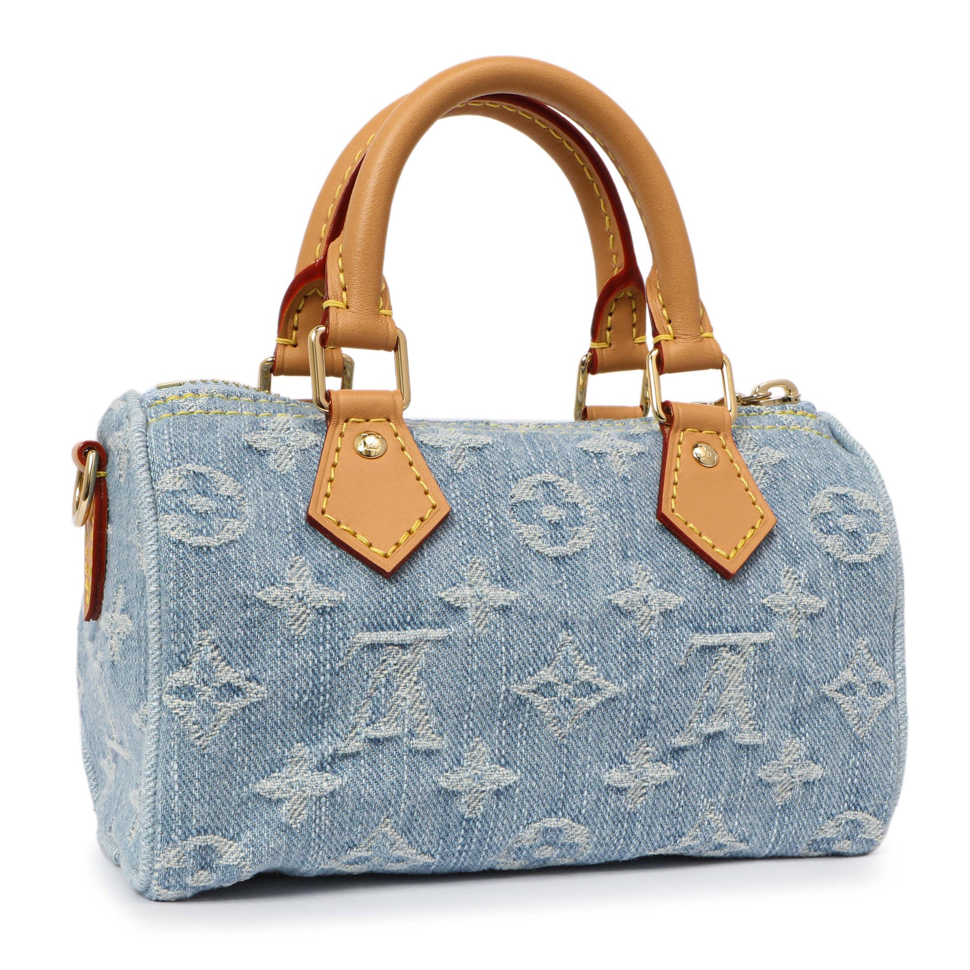 Exclusive Louis Vuitton Monogram Denim Nano Speedy — Side View