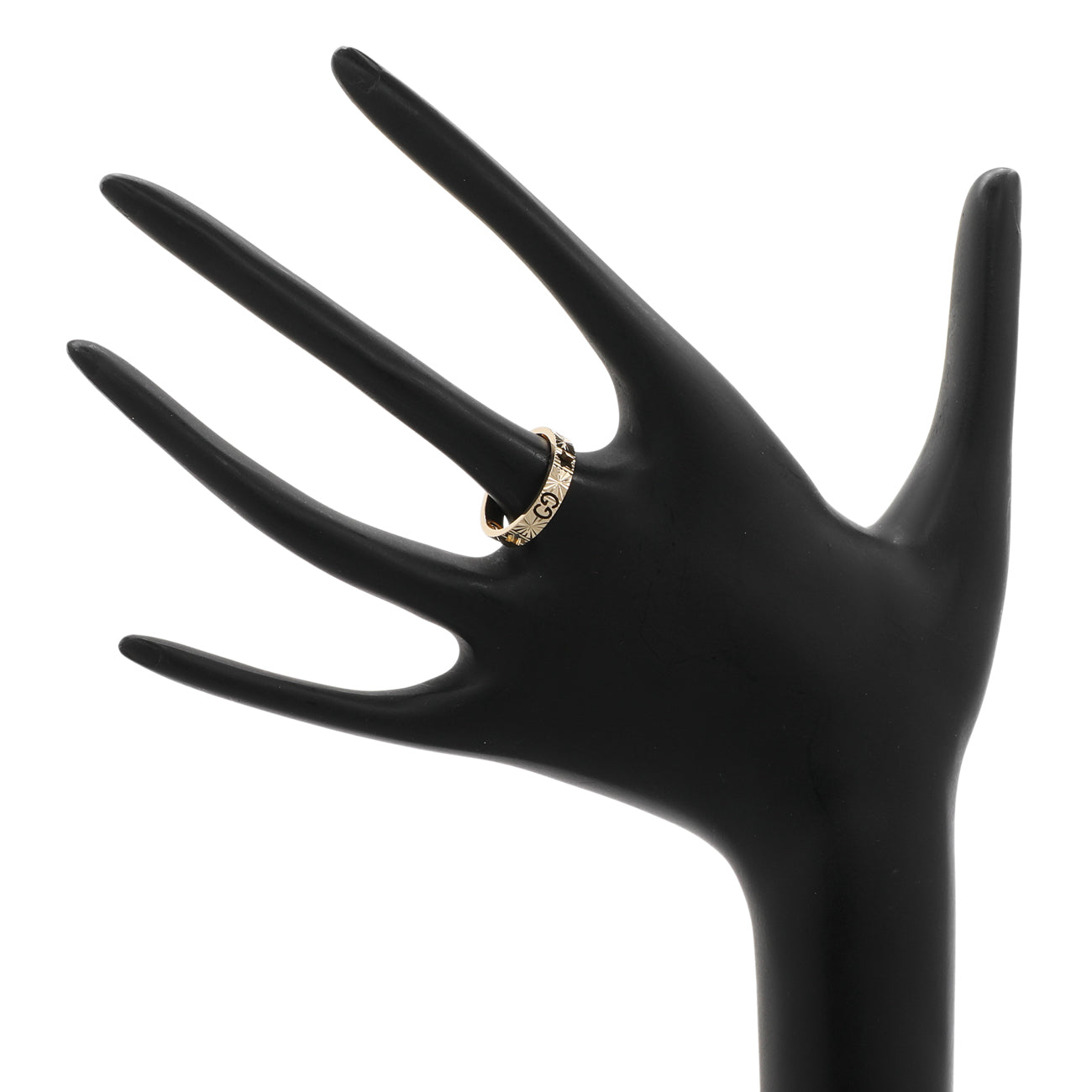 Exclusive Gucci 18K Yellow Gold Icon Heart Band Ring — Back View
