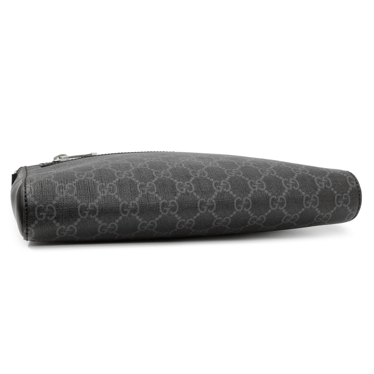 Exclusive Gucci GG Supreme Monogram Web Flat Messenger Bag — Back View