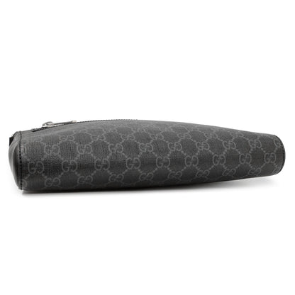 Exclusive Gucci GG Supreme Monogram Web Flat Messenger Bag — Back View