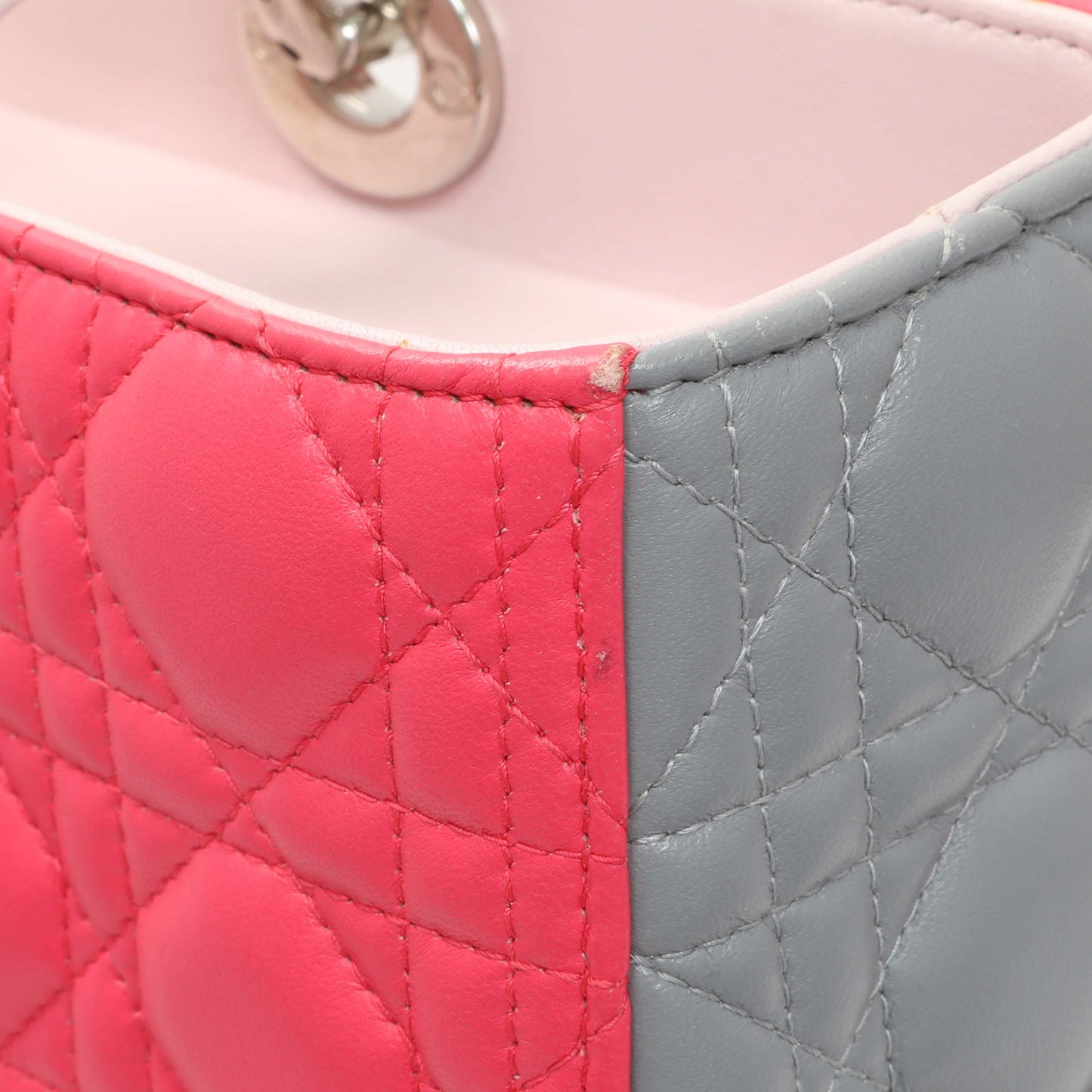 Exclusive Christian Dior Lambskin Cannage Tri Color Large Lady Dior — Alternate View 11