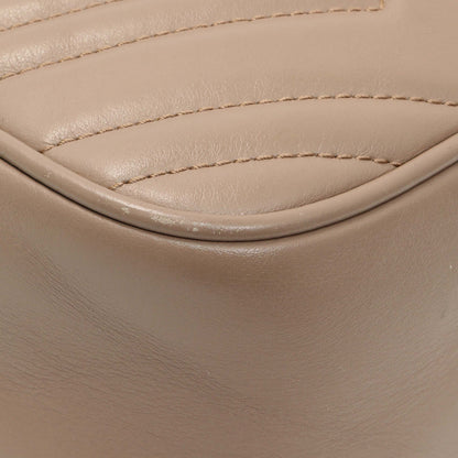 Exclusive Gucci Porcelain Rose Calfskin Matelasse Small GG Marmont Chain Shoulder Bag — Top View