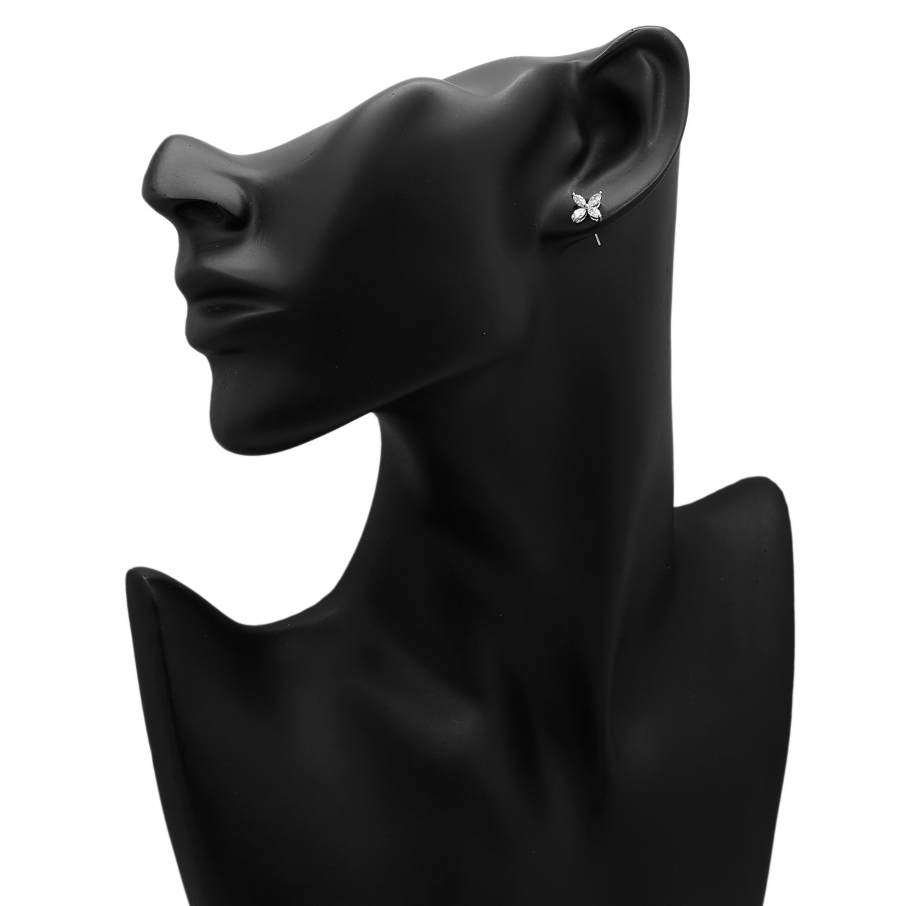 Exclusive 18K White Gold 0.81 Carat Marquis Diamond Earrings — Back View