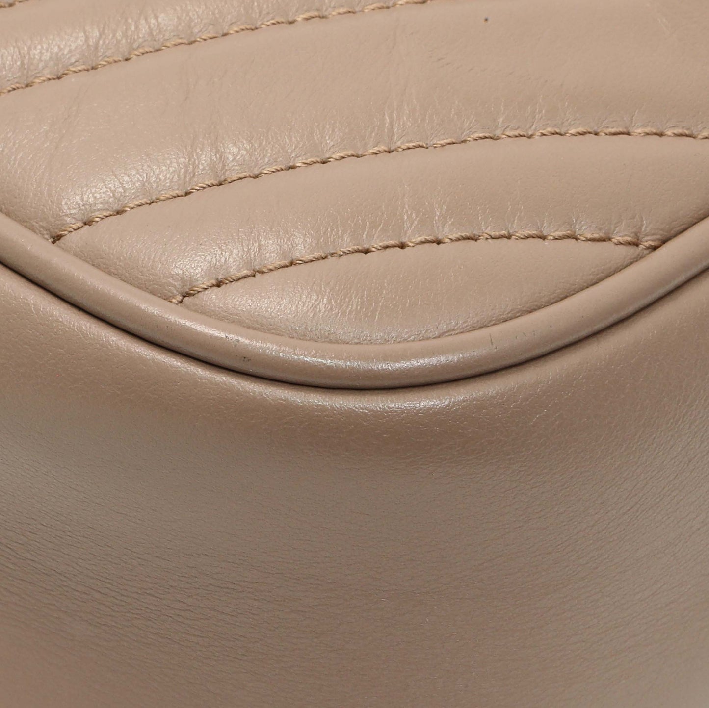 Exclusive Gucci Porcelain Rose Calfskin Matelasse Small GG Marmont Chain Shoulder Bag — Lifestyle View