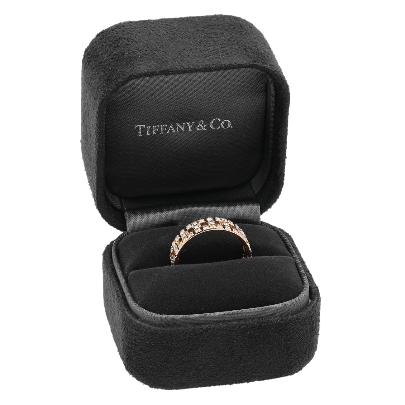 Exclusive Tiffany & Co. 18K Yellow Gold Diamond T True Wide Ring — Top View