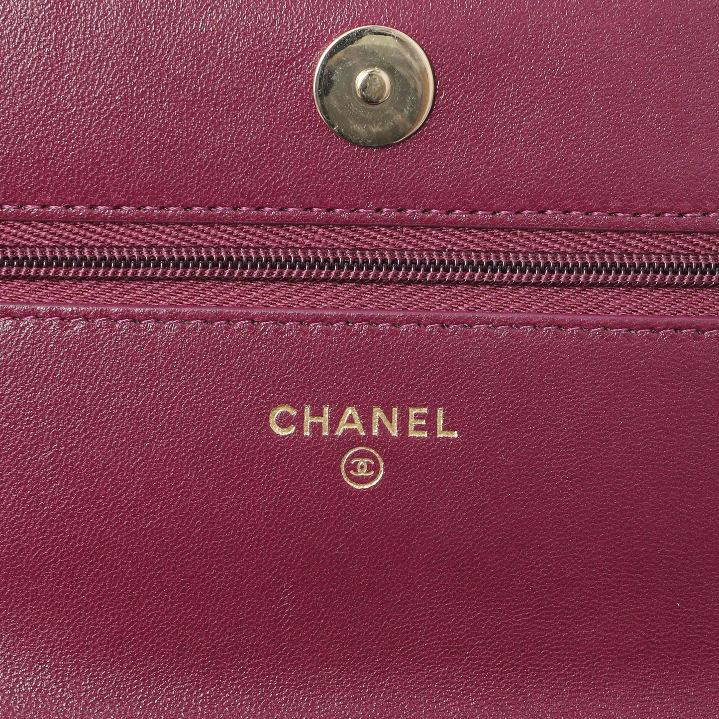 Exclusive Chanel Purple Lambskin Quilted Wallet On Chain — Alternate View 9
