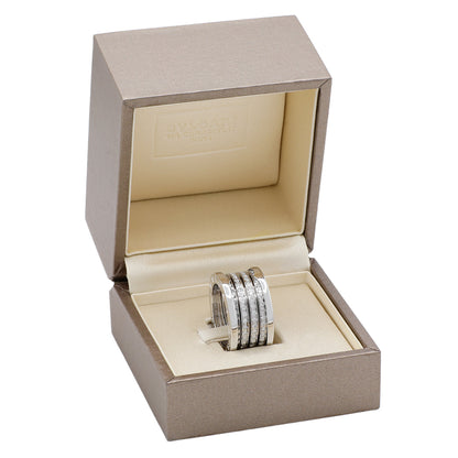 Exclusive Bulgari 18K White Gold Diamond B.Zero1 20th Anniversary Edition Ring — Top View