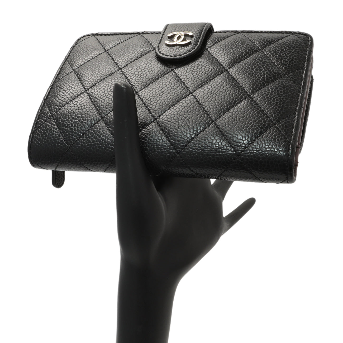 Exclusive Chanel Black Caviar Quilted CC French Wallet — Alternate View 7