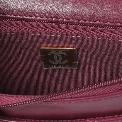 Exclusive Chanel Purple Lambskin Quilted Wallet On Chain — Alternate View 10