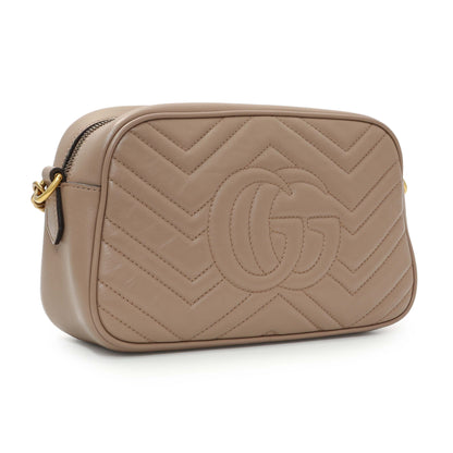 Exclusive Gucci Porcelain Rose Calfskin Matelasse Small GG Marmont Chain Shoulder Bag — Side View