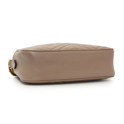 Exclusive Gucci Porcelain Rose Calfskin Matelasse Small GG Marmont Chain Shoulder Bag — Back View