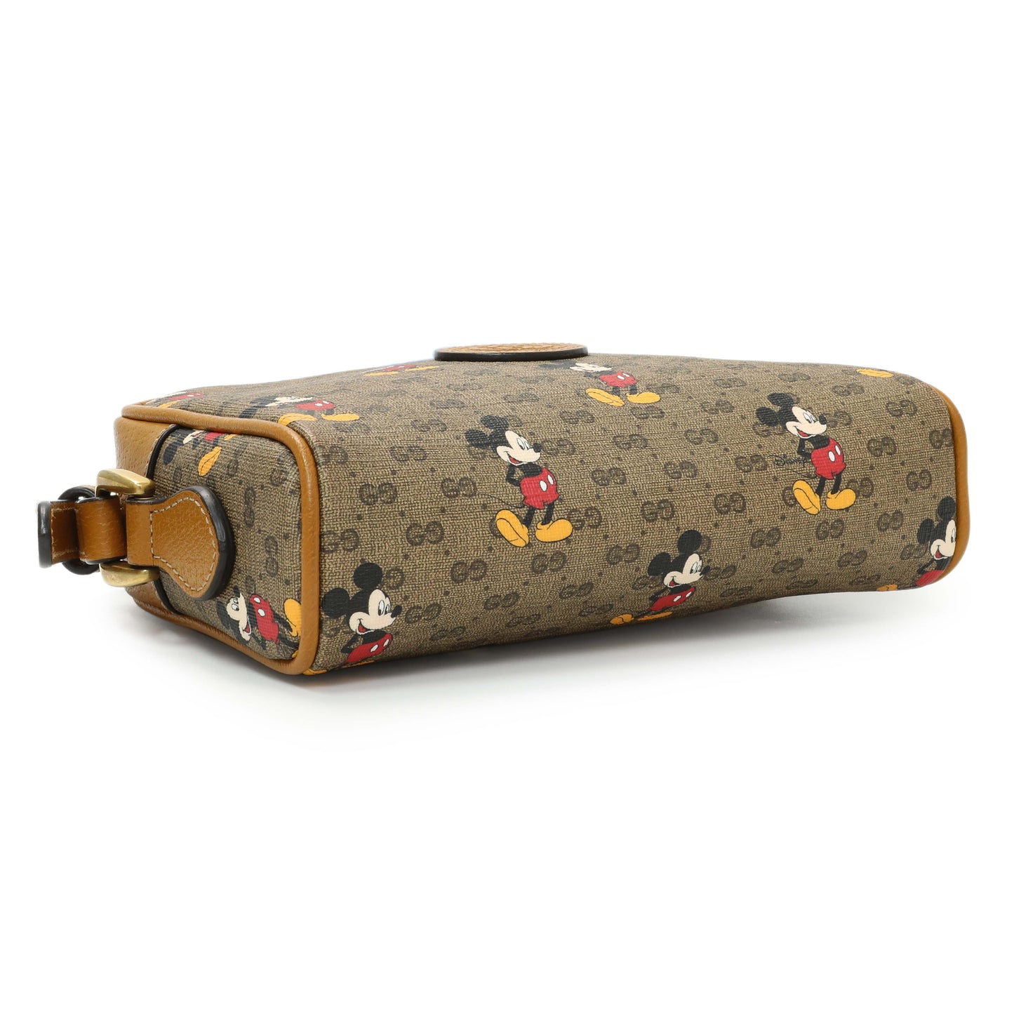 Exclusive Gucci GG Supreme Monogram Mickey Mouse Interlocking G Shoulder Bag — Back View