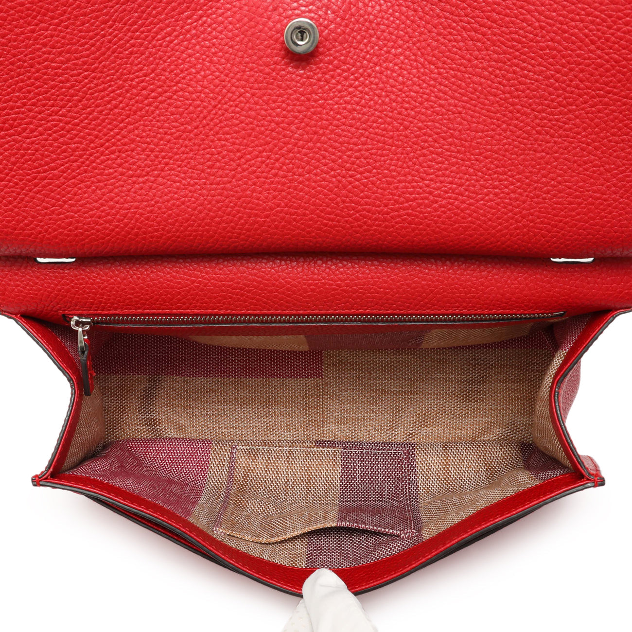 Exclusive Gucci Hibiscus Red Calfskin Bamboo Daily Flap — Top View