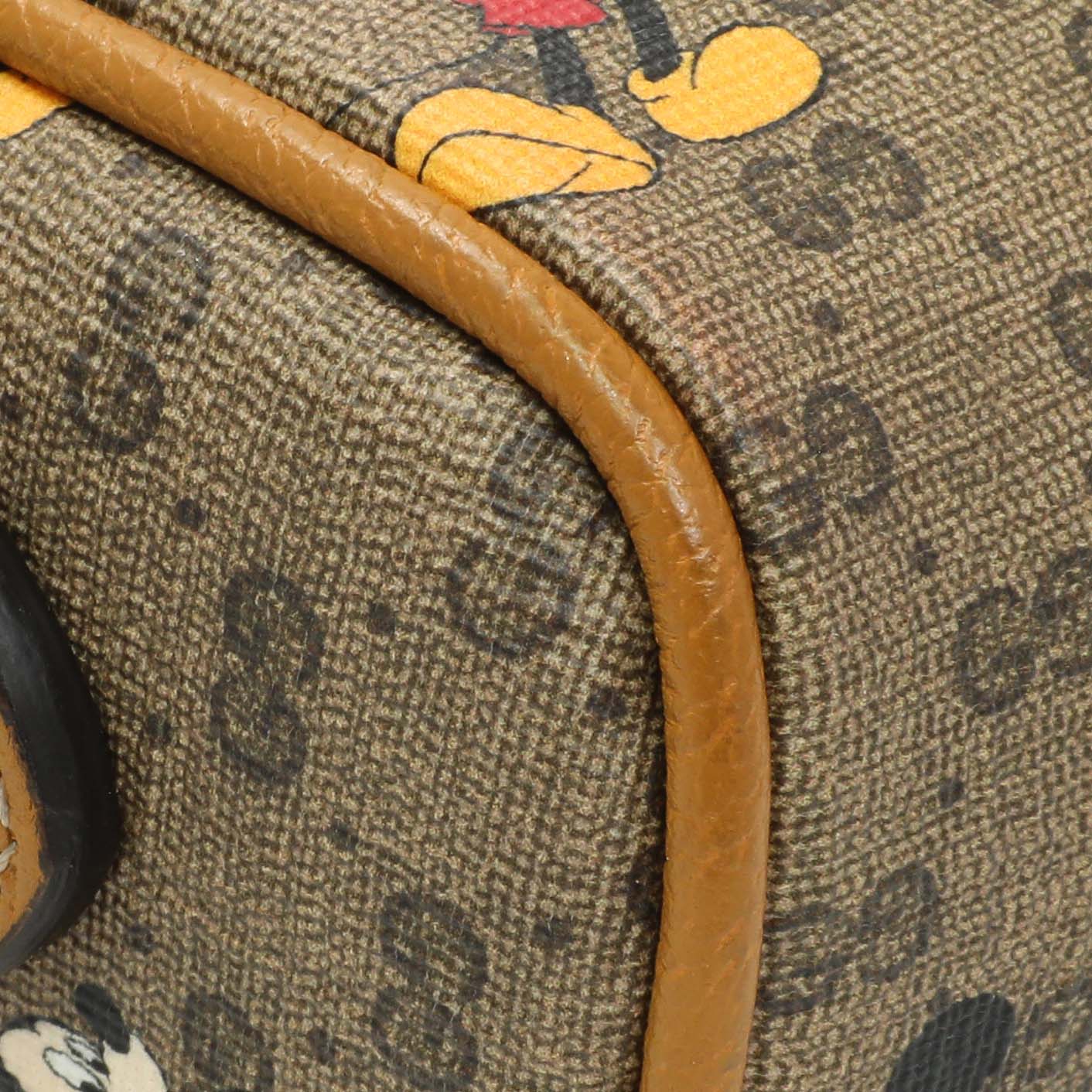 Exclusive Gucci GG Supreme Monogram Mickey Mouse Interlocking G Shoulder Bag — Top View