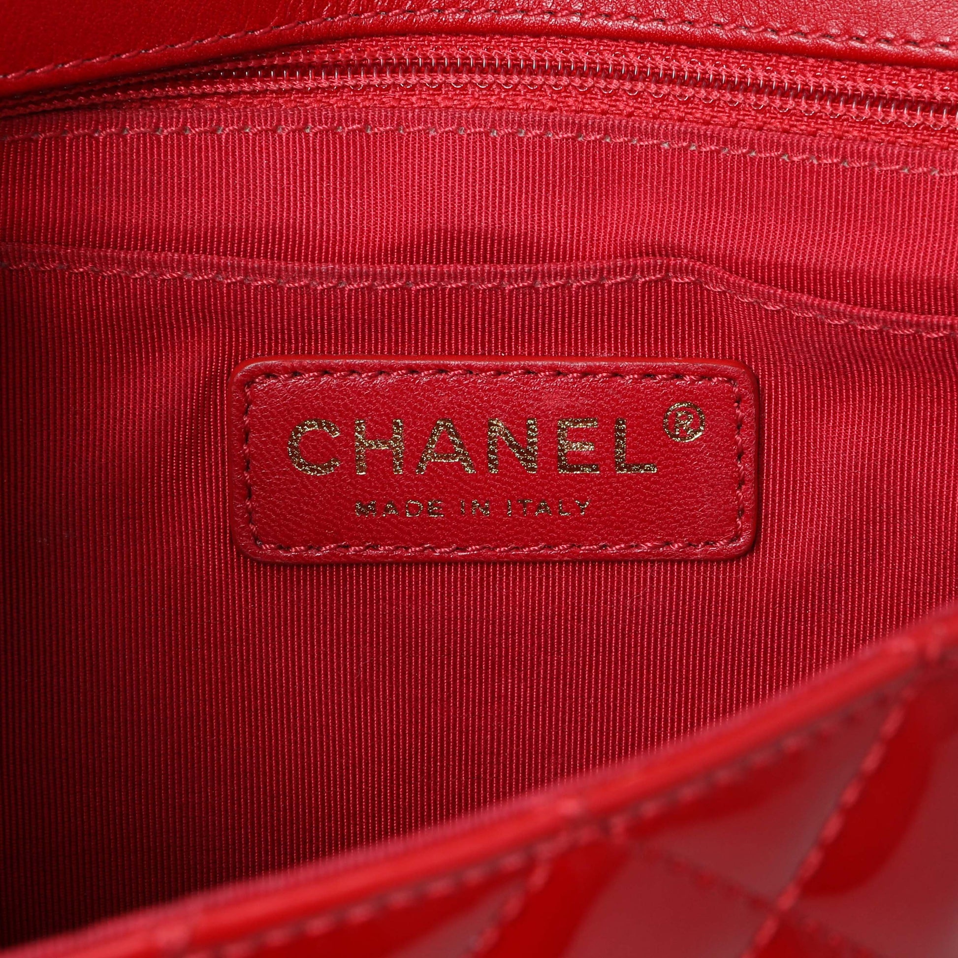 Exclusive Chanel Red Patent Quilted Valentine Flap — Alternate View 9