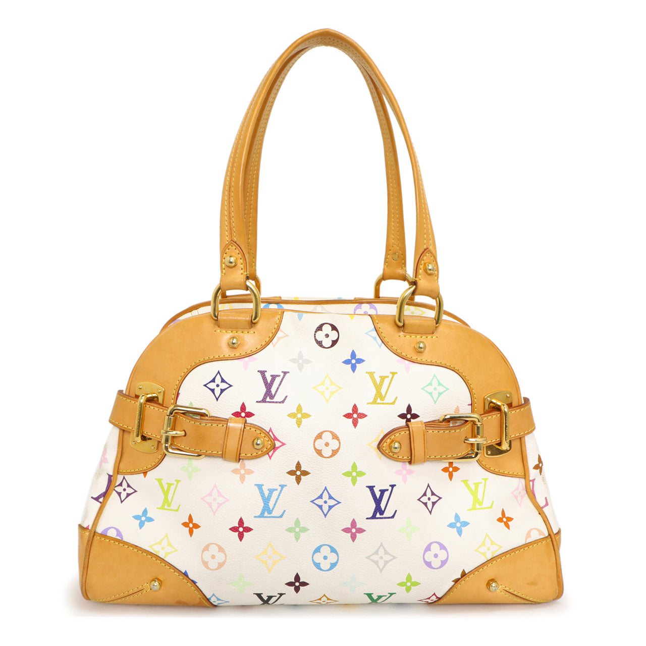 Exclusive Louis Vuitton White Multicolor Monogram Claudia — Front View