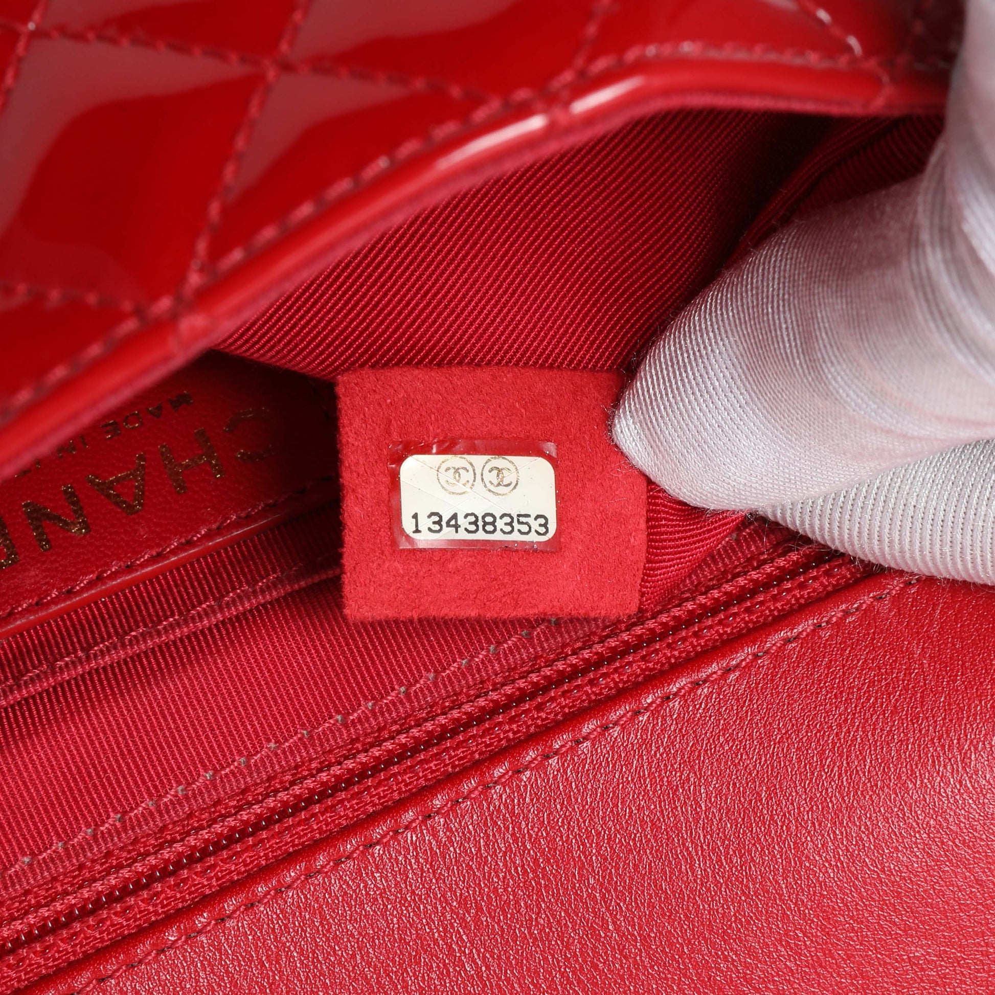 Exclusive Chanel Red Patent Quilted Valentine Flap — Alternate View 10