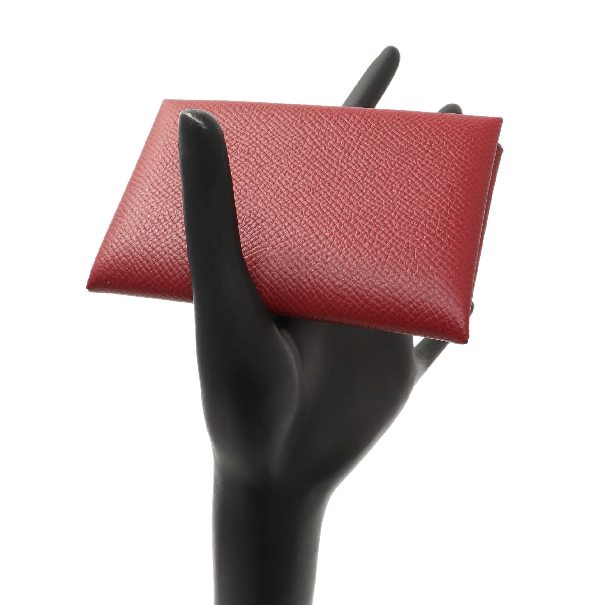 Exclusive Hermes Burgundy Epsom Calvi Card Case — Alternate View 7