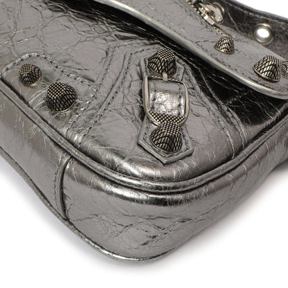 Exclusive Balenciaga Silver Lambskin Le Cagole Small Sling Bag — Detail View