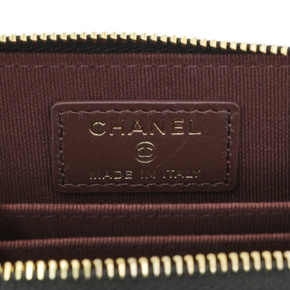 Exclusive Chanel Black Caviar Quilted Zip Coin Purse — Detail View