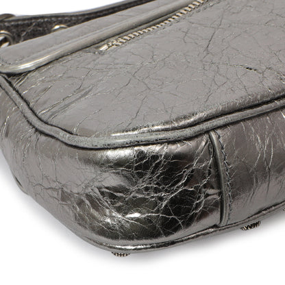 Exclusive Balenciaga Silver Lambskin Le Cagole Small Sling Bag — Lifestyle View