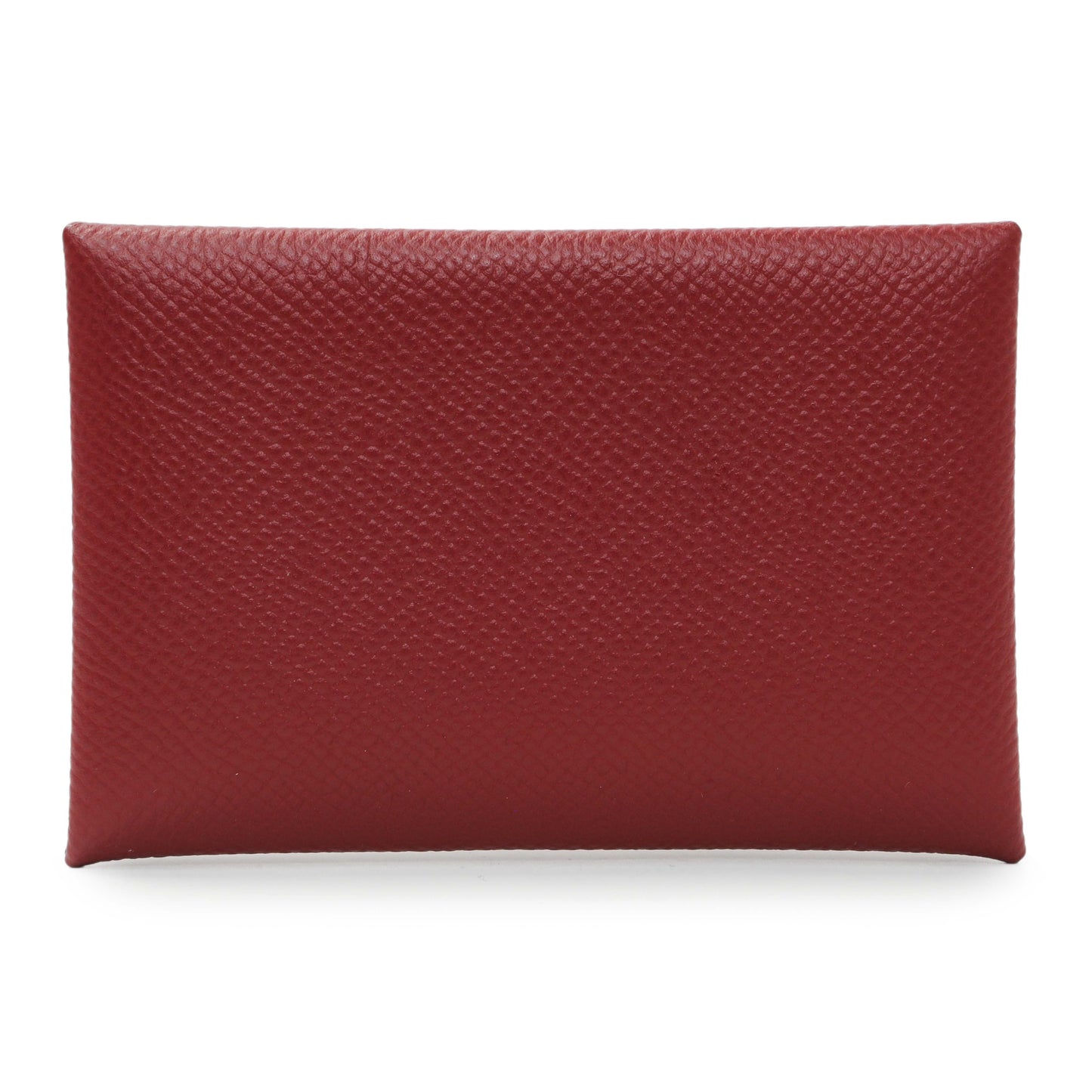 Exclusive Hermes Burgundy Epsom Calvi Card Case — Side View