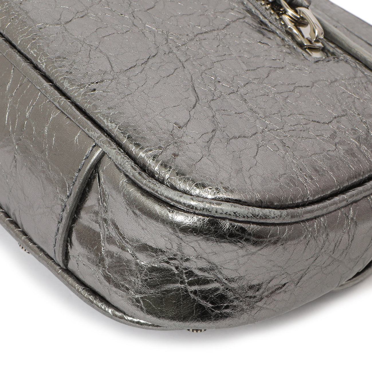 Exclusive Balenciaga Silver Lambskin Le Cagole Small Sling Bag — Alternate View 7