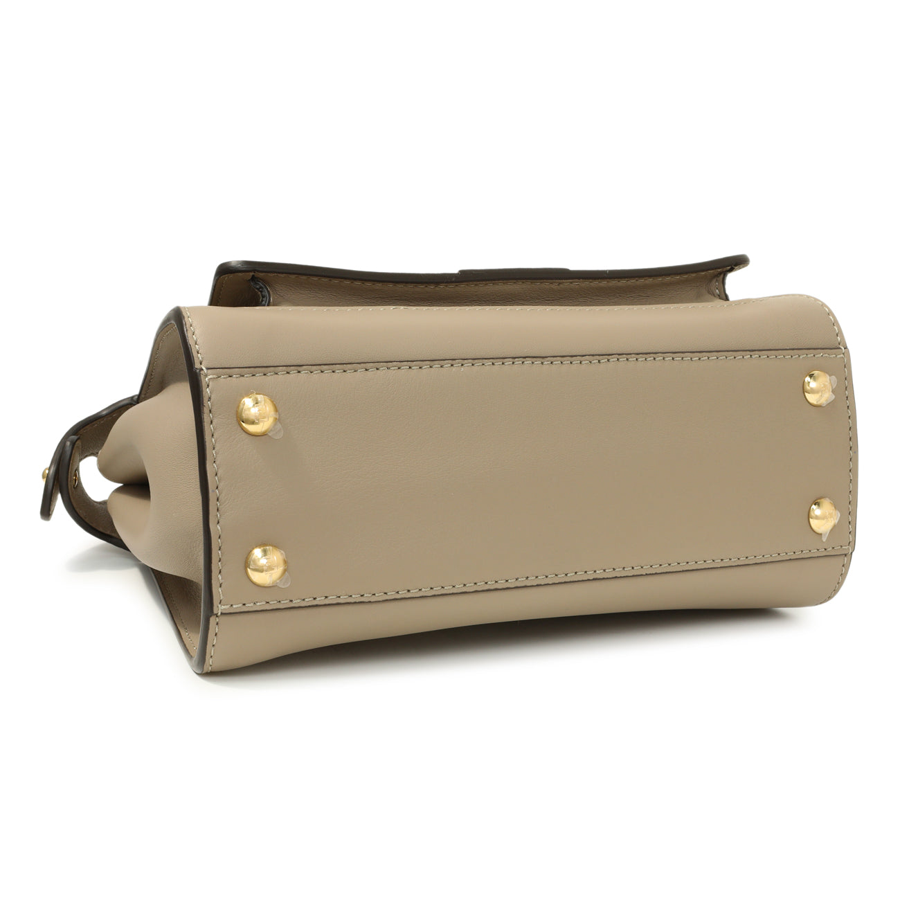 Exclusive Fendi Grey Nappa Pocket Mini Peekaboo Iconic Satchel — Back View