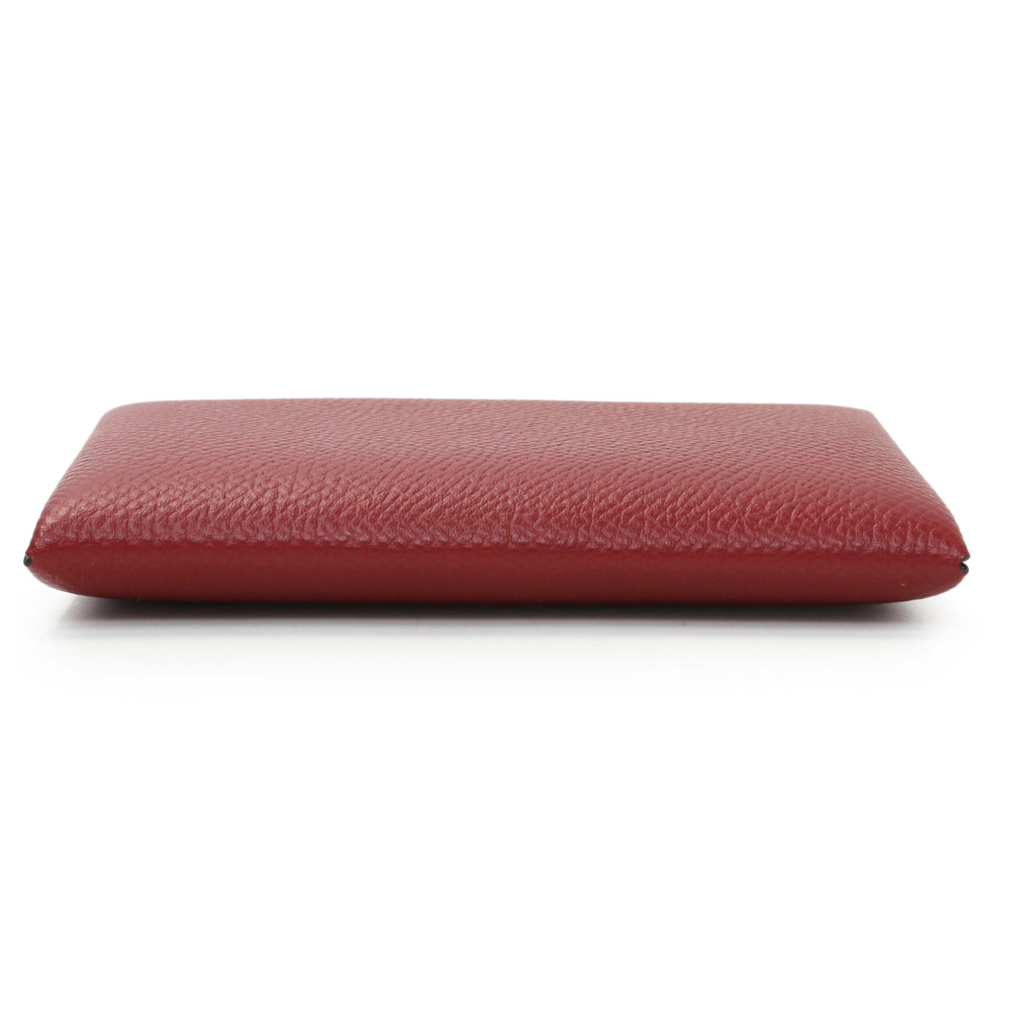 Exclusive Hermes Burgundy Epsom Calvi Card Case — Back View