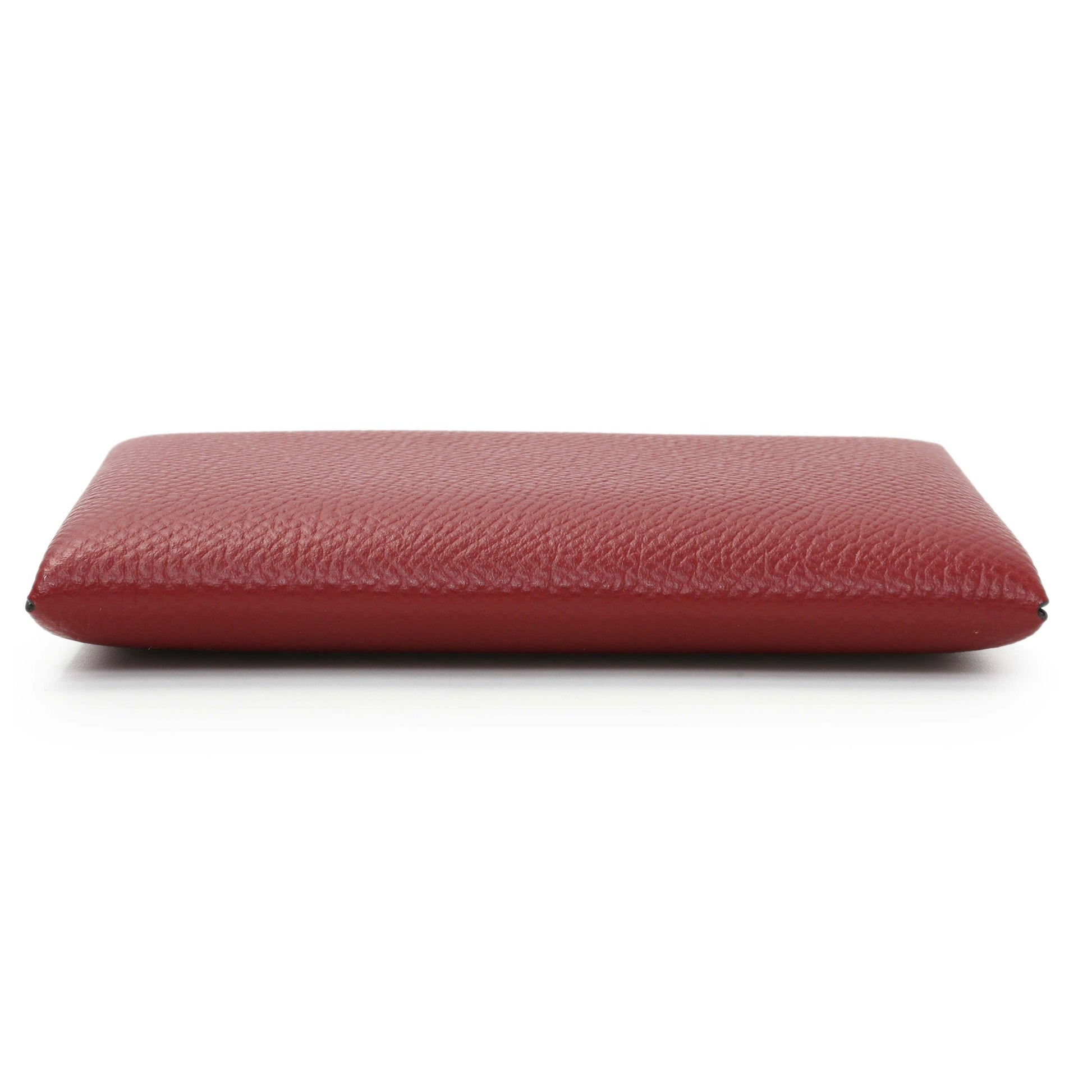 Exclusive Hermes Burgundy Epsom Calvi Card Case — Back View