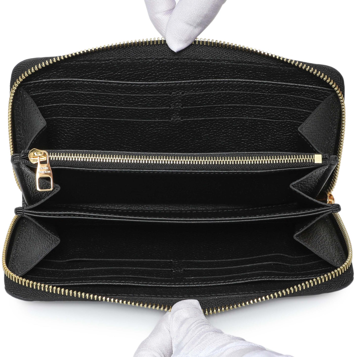 Exclusive Louis Vuitton Black Empreinte Zippy Wallet — Top View