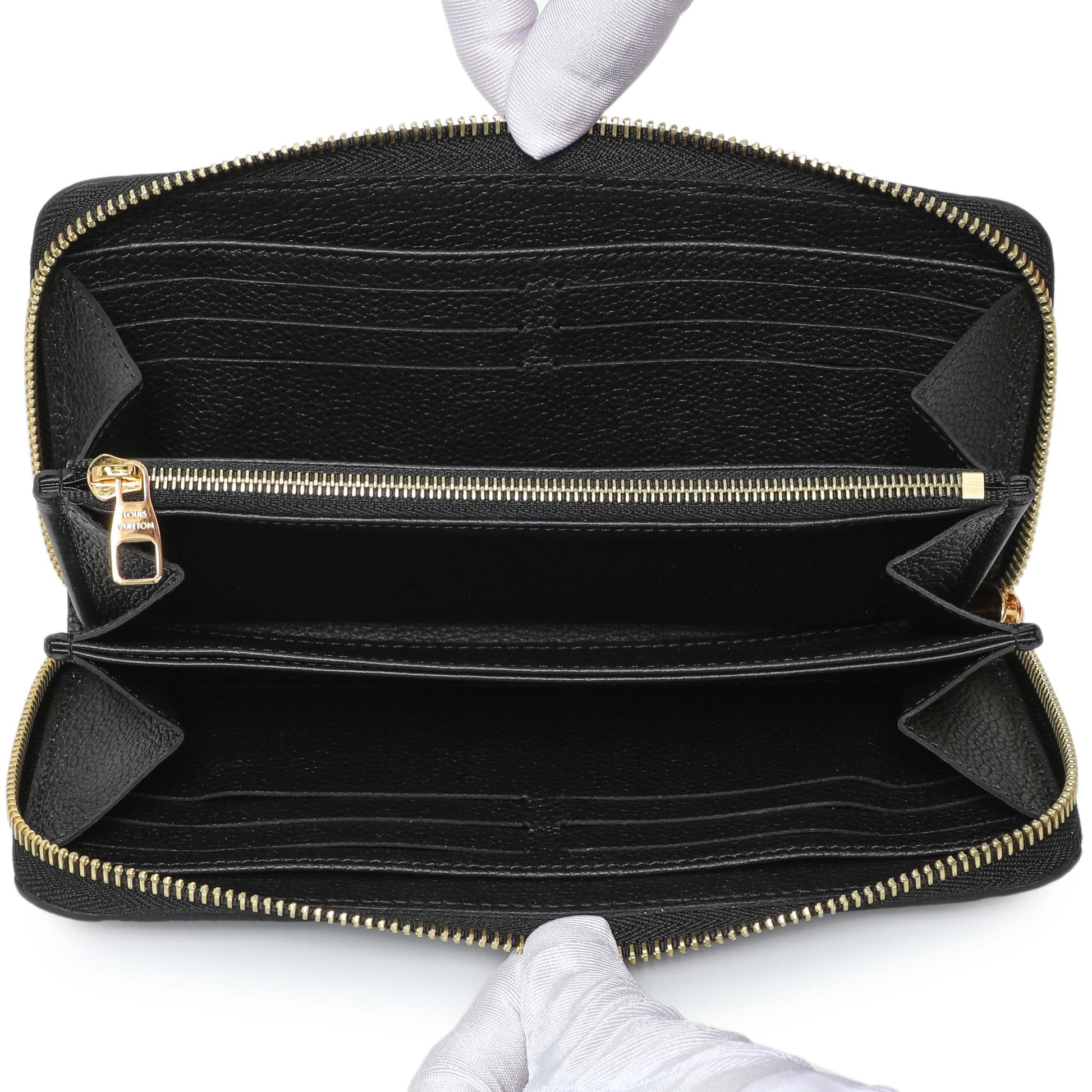 Exclusive Louis Vuitton Black Empreinte Zippy Wallet — Top View