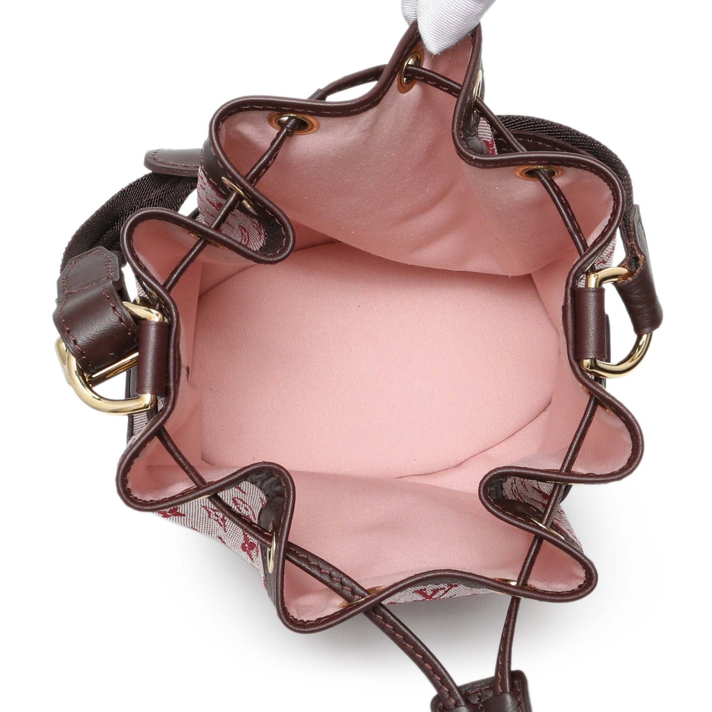 Exclusive Louis Vuitton Monogram Mini Lin Noelie Bucket Bag — Top View