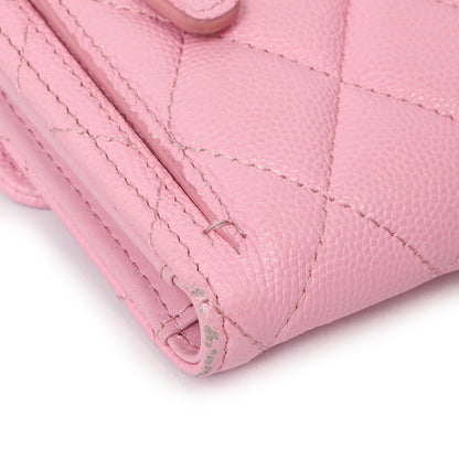 Exclusive Chanel Pink Quilted Caviar Compact Flap Wallet — Alternate View 10