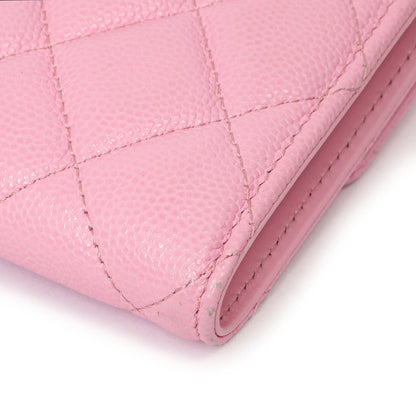 Exclusive Chanel Pink Quilted Caviar Compact Flap Wallet — Alternate View 11