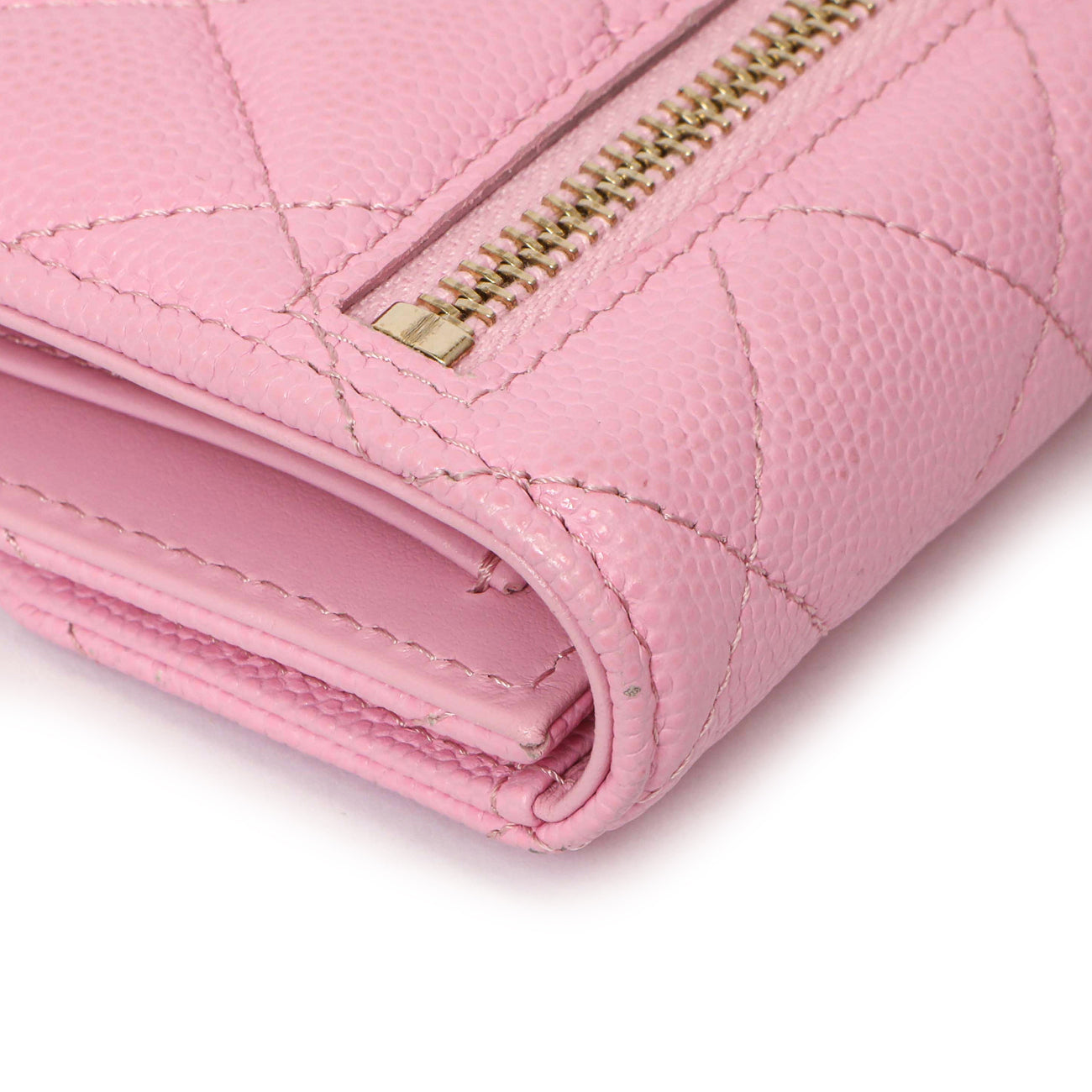 Exclusive Chanel Pink Quilted Caviar Compact Flap Wallet — Alternate View 7