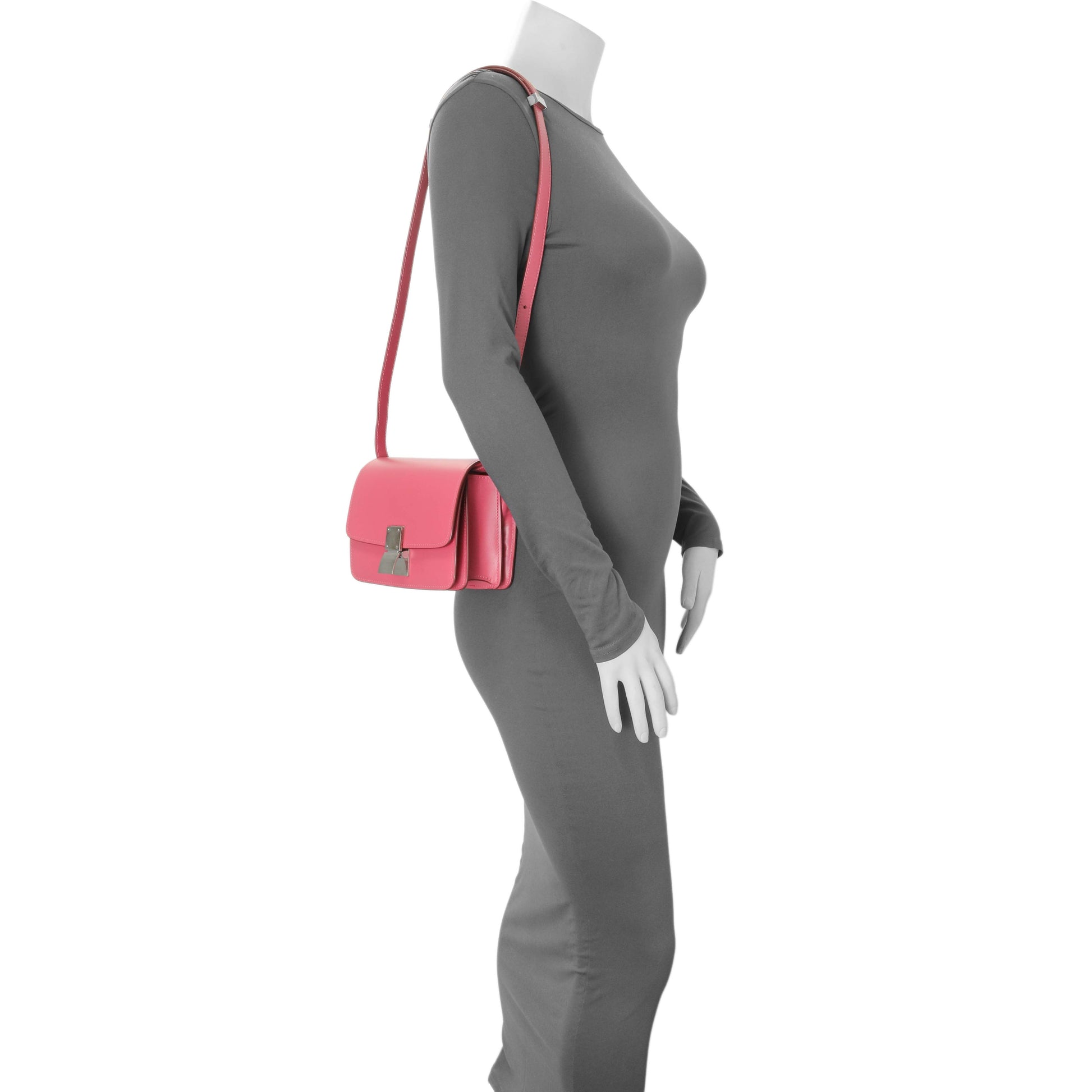 Exclusive Celine Pink Box Calfskin Small Classic Box Flap Bag — Alternate View 8