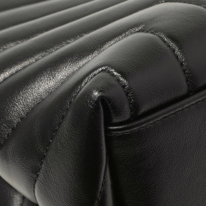 Exclusive Saint Laurent Black Calfskin Y Quilted Monogram Medium Loulou Chain Satchel — Lifestyle View