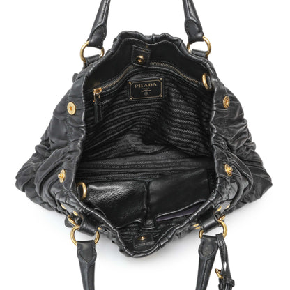 Exclusive Prada Black Nappa Leather Gaufre Tote — Alternate View 8