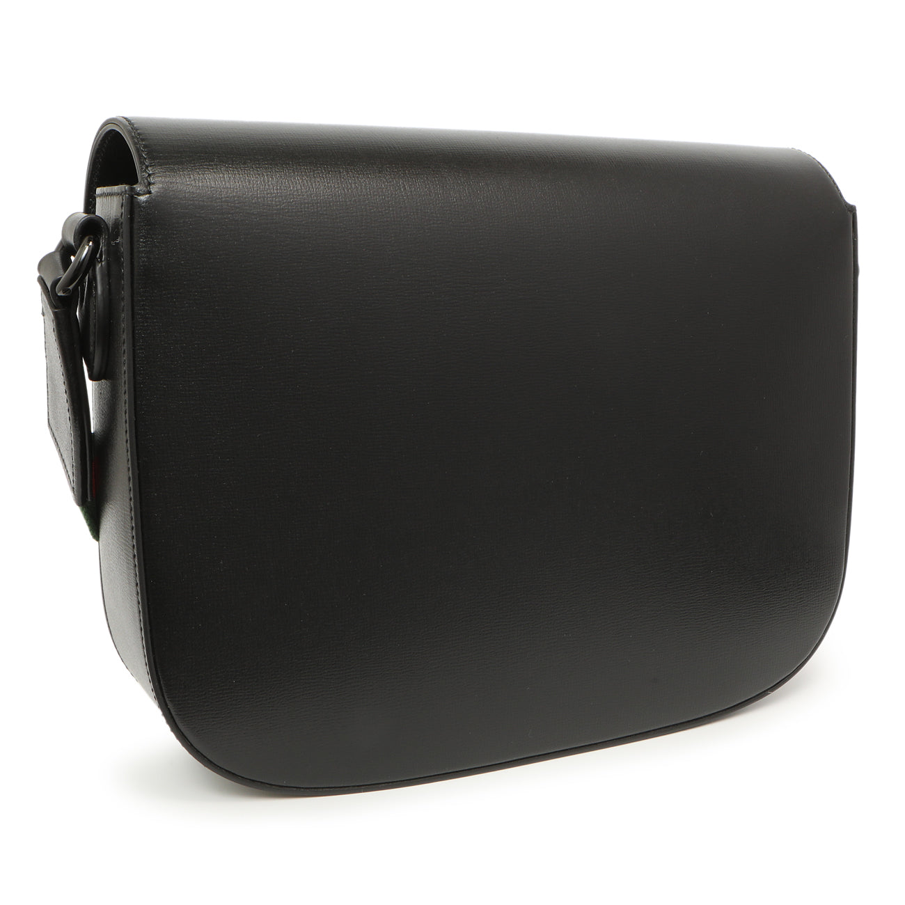 Exclusive Gucci Black Azalea Calfskin Web Monochrome Horsebit 1955 Shoulder Bag — Side View