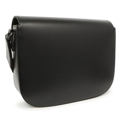 Exclusive Gucci Black Azalea Calfskin Web Monochrome Horsebit 1955 Shoulder Bag — Side View