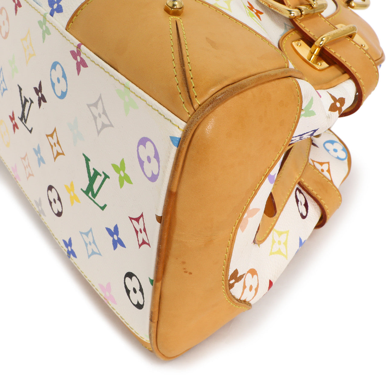 Exclusive Louis Vuitton White Multicolor Monogram Claudia — Detail View