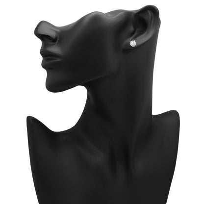 Exclusive 14K White Gold 1.97 Carat Diamond Stud Earrings — Back View