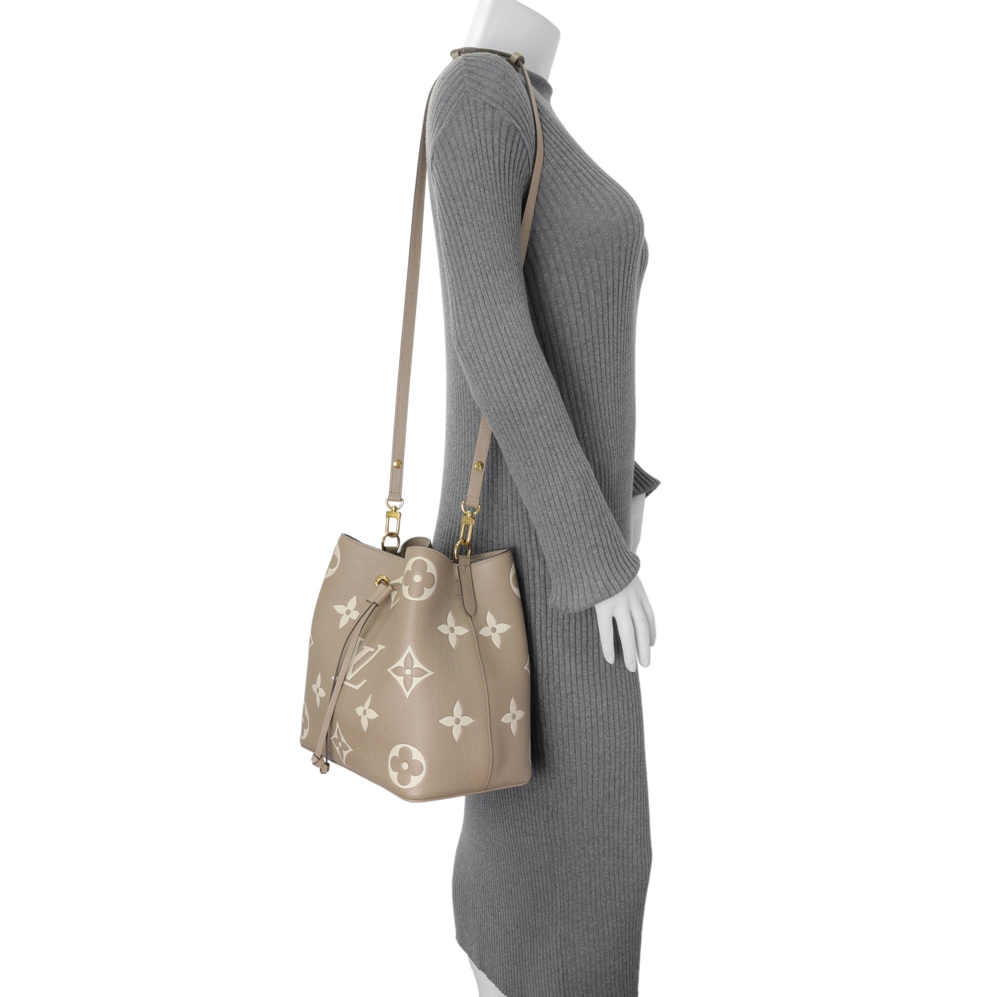 Exclusive Louis Vuitton Tourterelle Creme Empreinte Monogram Giant NeoNoe MM — Alternate View 10