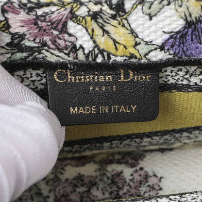 Exclusive Christian Dior Embroidered Canvas Mini Book Tote w/ Strap — Detail View