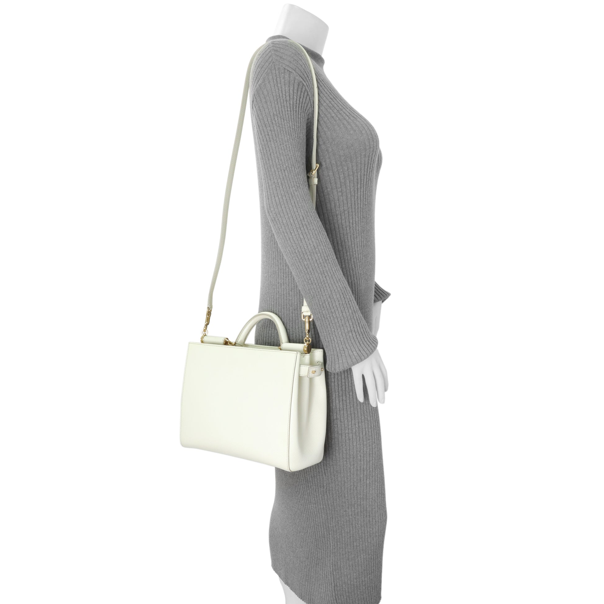 Exclusive Dolce & Gabbana White Dauphine Miss Sicily Satchel — Alternate View 12